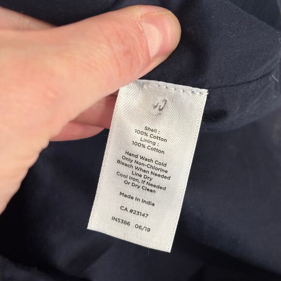 Talbots Dress 4 Navy Knee Eyelet Tie Front Shirt Cotton Sailor Mod Career Church - Picture 12 of 12